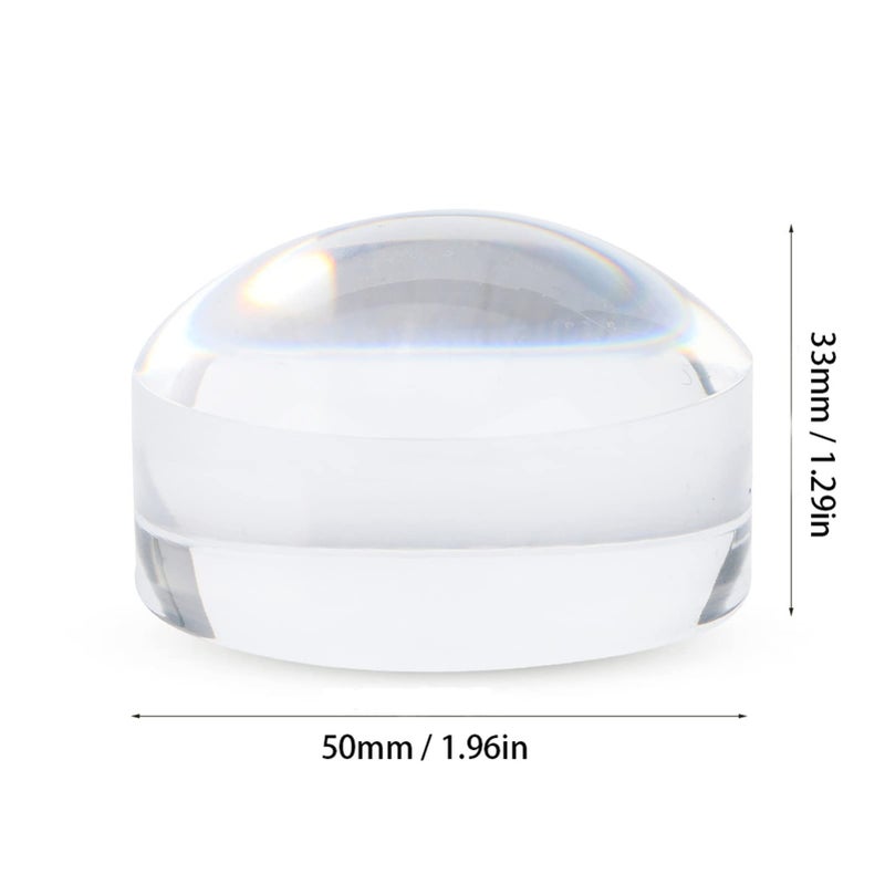 Hztyyier Magnifying Glass Dome, 2 Inch Acrylic Paperweight, 8X Reading Magnifier with Pouch, Optical Half Ball Lens - Image 2